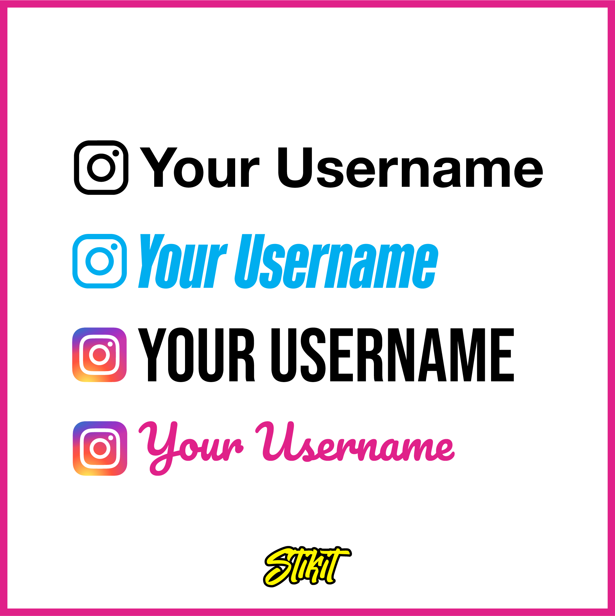 Instagram Username Stickers